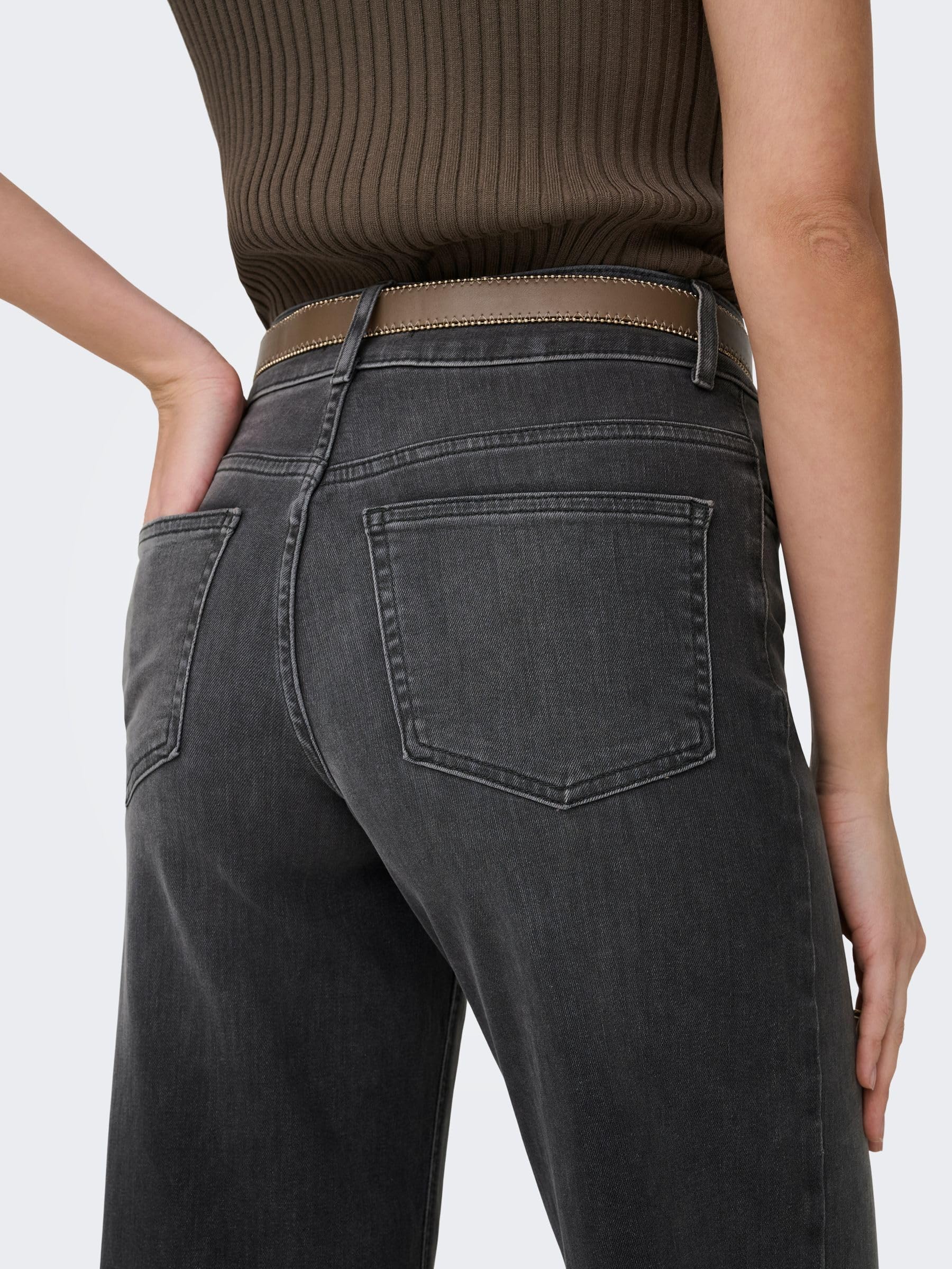 ONLY Female Jeans mit weitem Bein ONLMADISON Hohe Taille Weiter Beinschnitt Jeans
