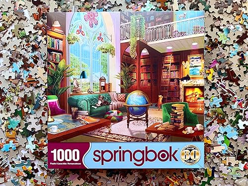Miniatura 4 de Springbok - The Library - Rompecabezas de 1000 piezas- Desafíate a ti mismo con esta imagen colorida para los amantes de los libros