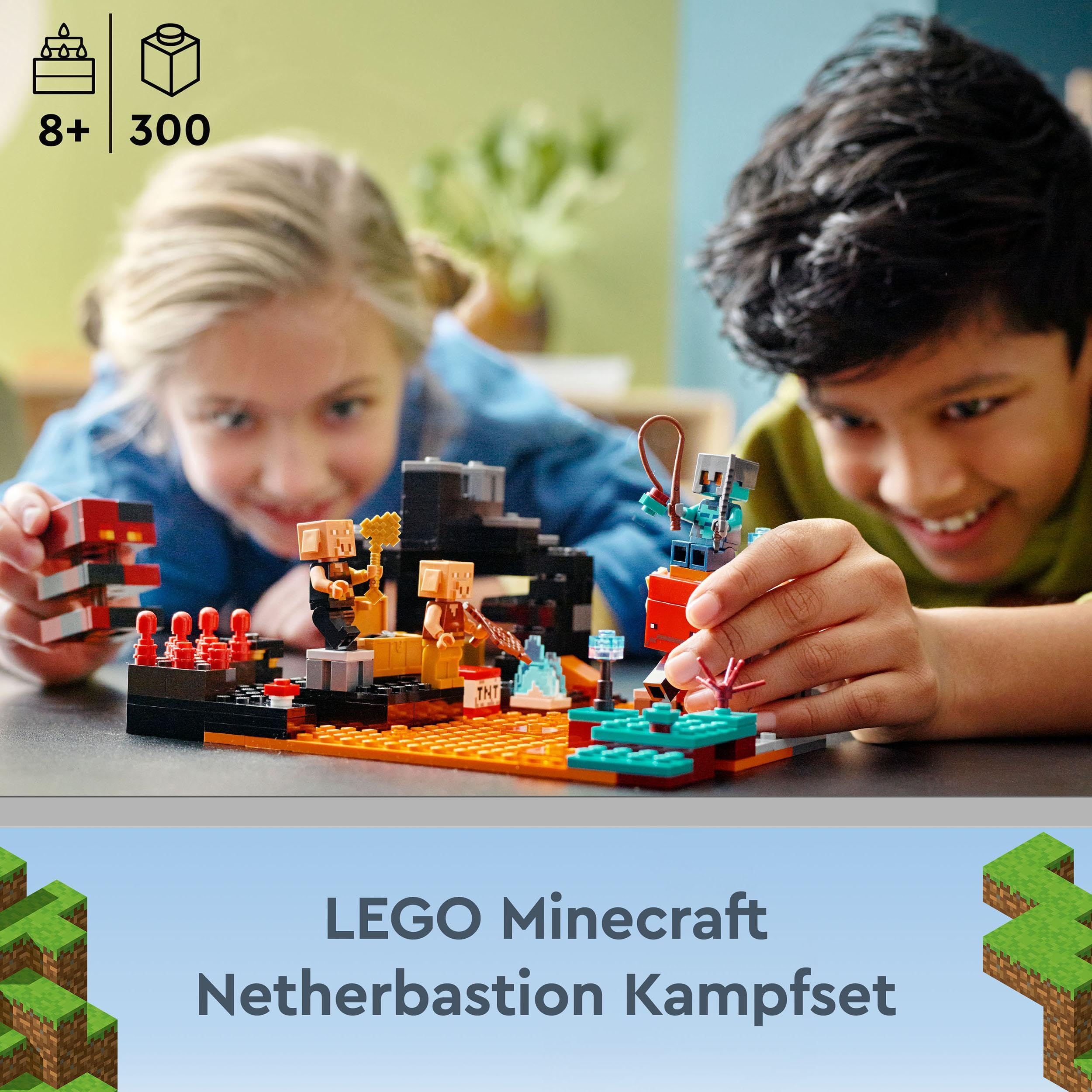 LEGO 21185 Minecraft Die Netherbastion Set, Action-Spielzeug mit Waffen, Rüstungen und 5 Charakteren, inkl. Piglin-Figur, Geburtstagsgeschenk für Jungen und Mädchen ab 8 Jahren