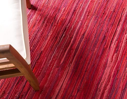 Miniatura 5 de Rugs.com - Alfombra de la colección Chindi Cotton, alfombra de tejido plano de color rojo de 2 x 3 pies perfecta para salas de estar, comedores