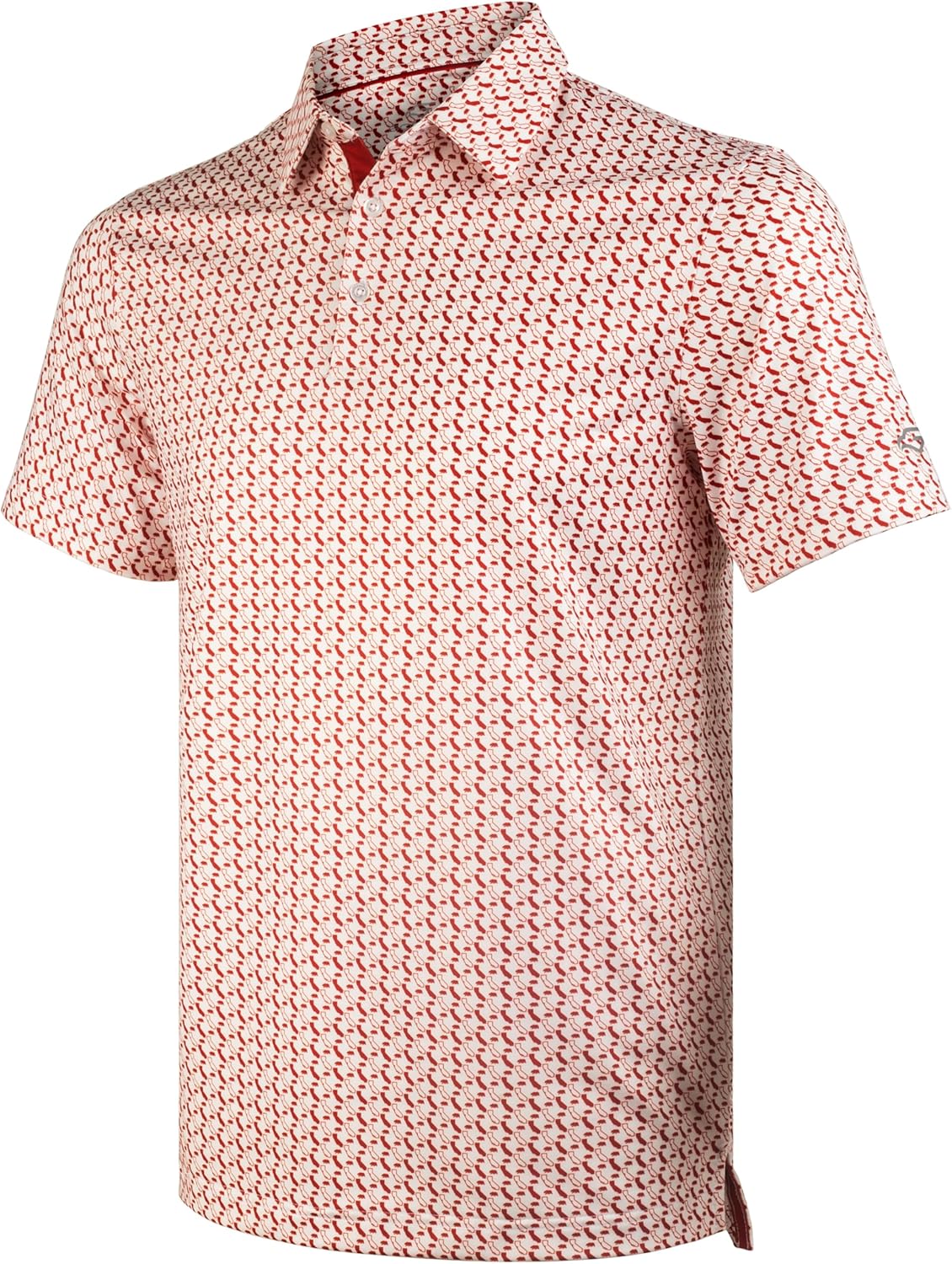 Men's Golf Shirts Short Sleeve Moisture Wicking Dry Fit Print Patterns Collared Performance Polo Golf Shirts for Men