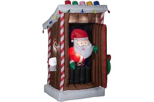 Gemmy Animated Christmas Airblown Inflatable Santa's Outhouse
