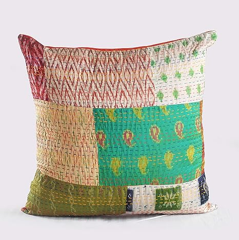 kantha throw pillows