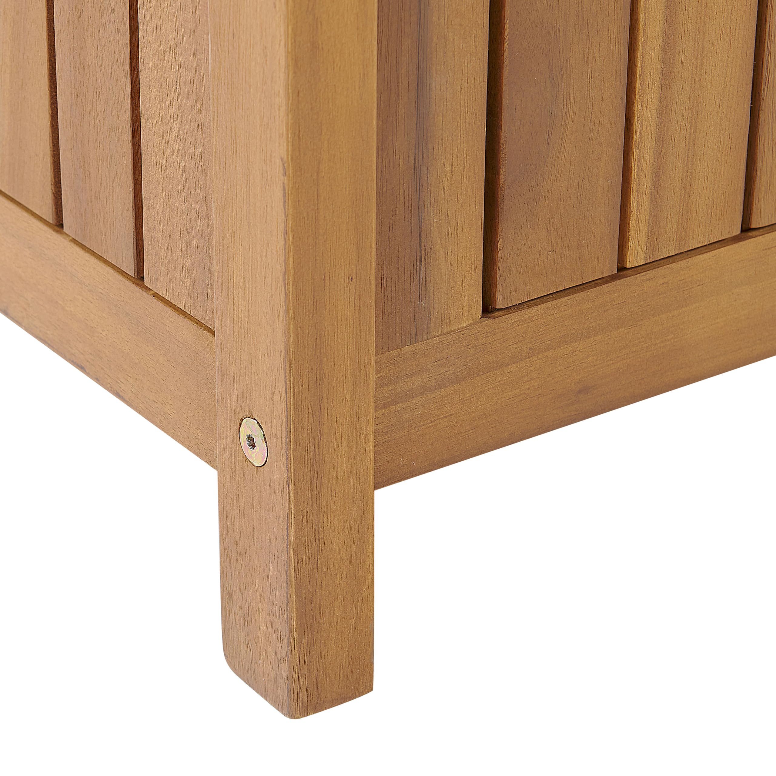 Beliani Banc de Jardin avec Coffre de Rangement Ultra Pratique en Bois d'Acacia Narurel et Résistant Idéal pour Organiser Votre Espace Extérieur