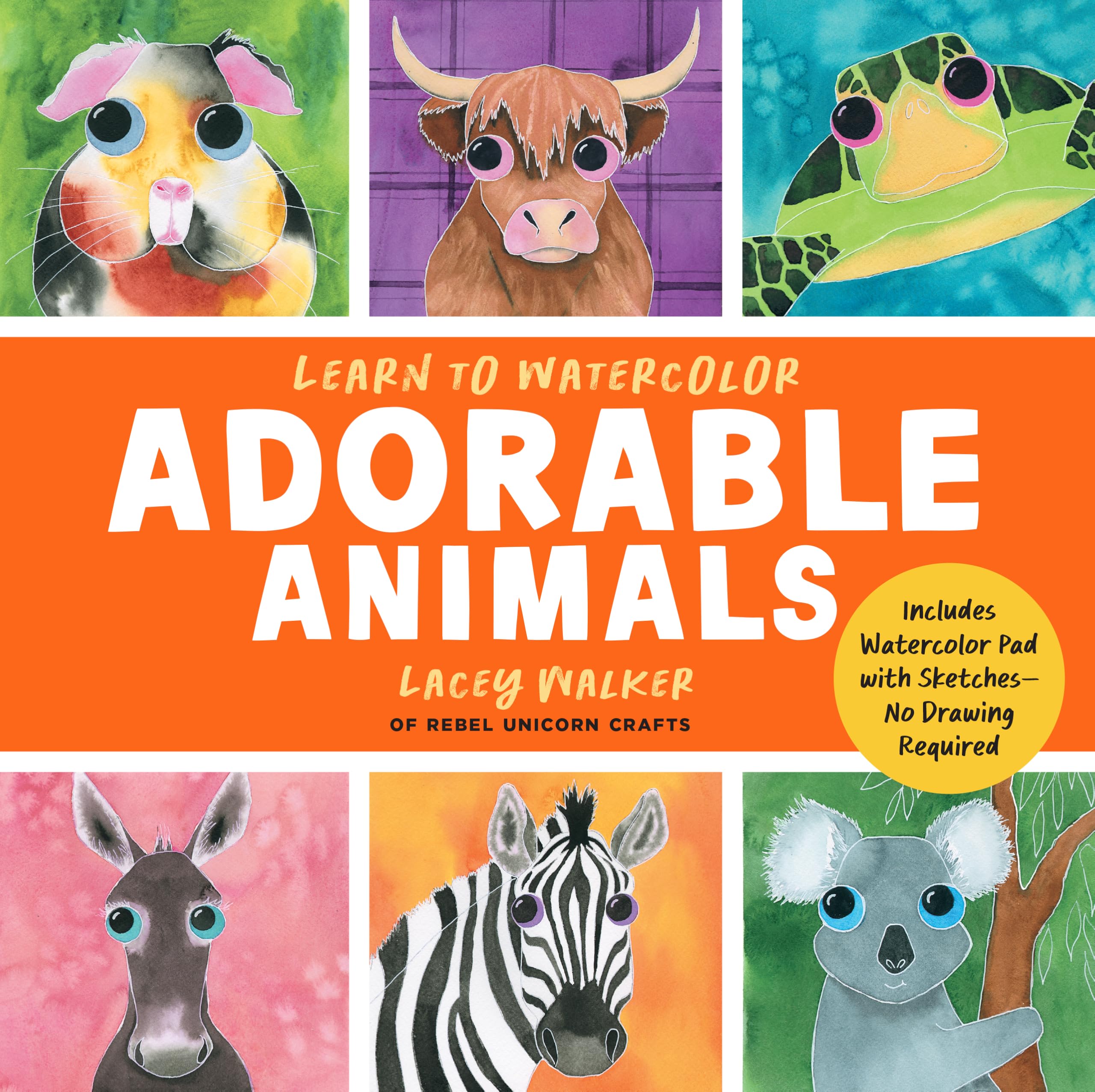 Learn to Watercolor Adorable Animals: 20 Step-by-Step Beginner-Friendly Lessons on Watercolor Paper (Watercolor This Book)