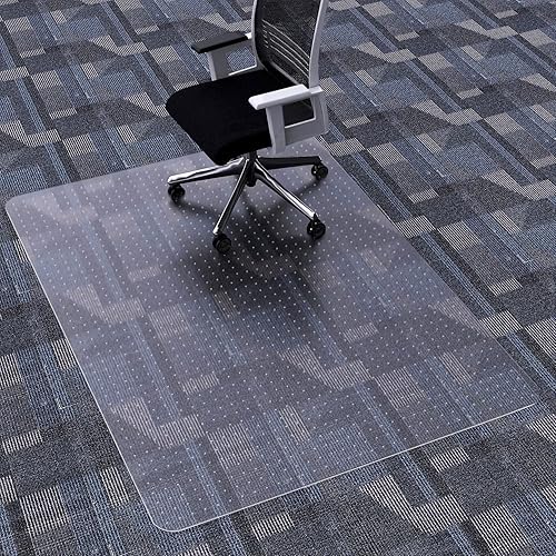 FuturHydro Tapete para silla de oficina para alfombra, 46 x 60 pulgadas, protector de piso transparente para oficina, hogar y suelos de juegos
