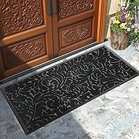 Vista 29 de Yimobra Tapete para puerta de entrada exterior, 29.5 x 17 pulgadas, impermeable, resistente, para puerta delantera, tapete antideslizante resistente