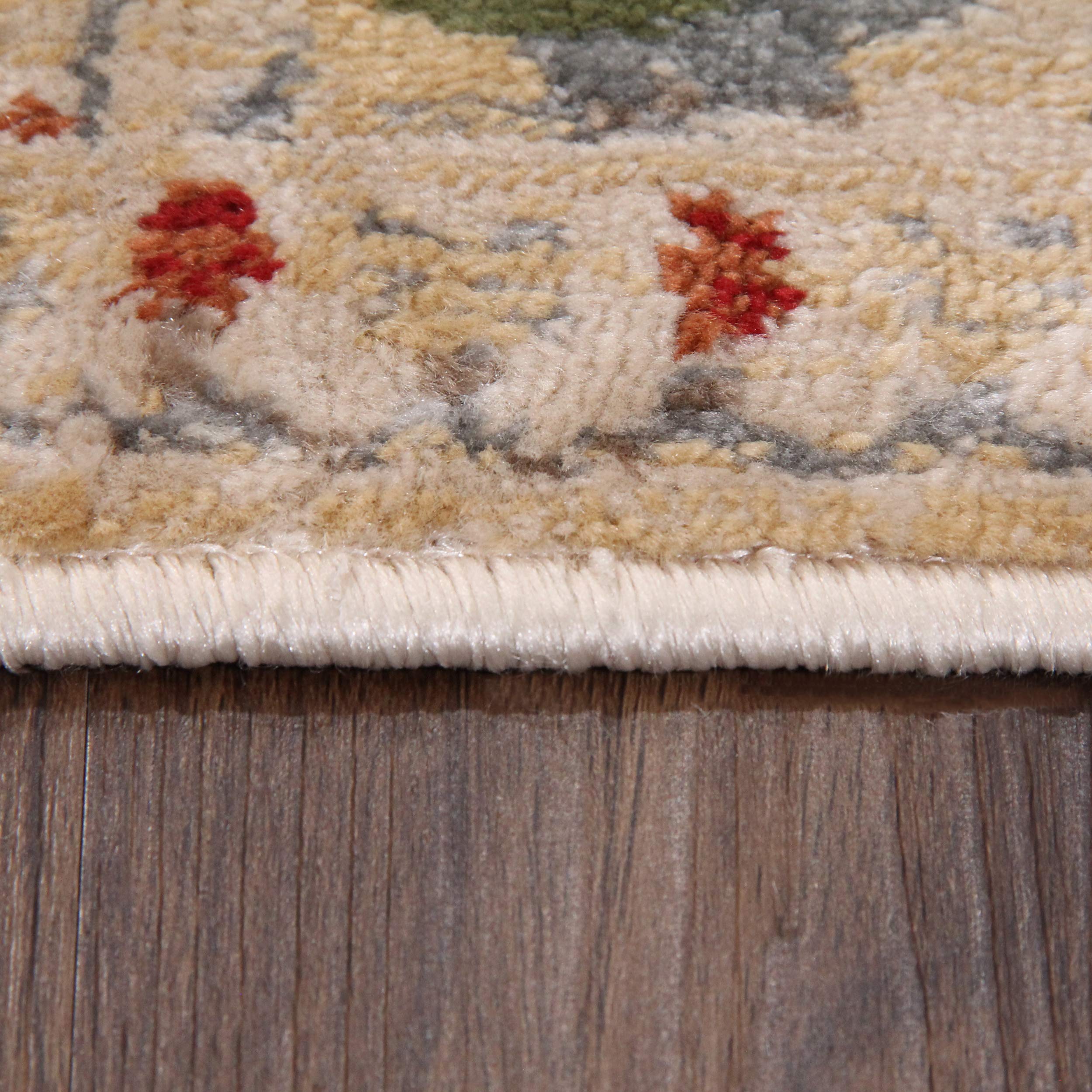 Superior Tappeto per interni, con retro in iuta, perfetto per ingresso, ufficio, soggiorno/sala da pranzo, camera da letto, cucina, pavimento in legno, decorazione floreale, collezione Leigh, 1,5 m