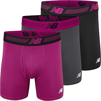 New Balance Men's Premium 6 Inch With Fly 3 Pack Boxer Shorts (pack of 1)