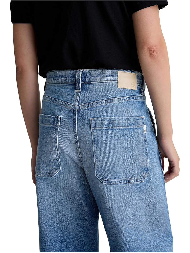 Blue AG Mercer High Rise Cuffed Barrel Jean Extended