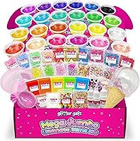 Glitter Galz 75 PCS Ultimate Slime Kit for Kids 6-12: 36 Premade Colors, 39 DIY Add-Ins, Butter & Glow in Dark Slime, Party Favors