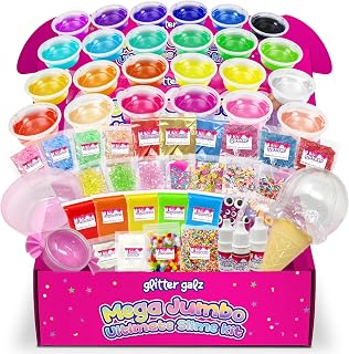 Glitter Galz 75 PCS Ultimate Slime Kit for Kids 6-12: 36 Premade Colors, 39 DIY Add-Ins, Butter & Glow in Dark Slime, Party Favors