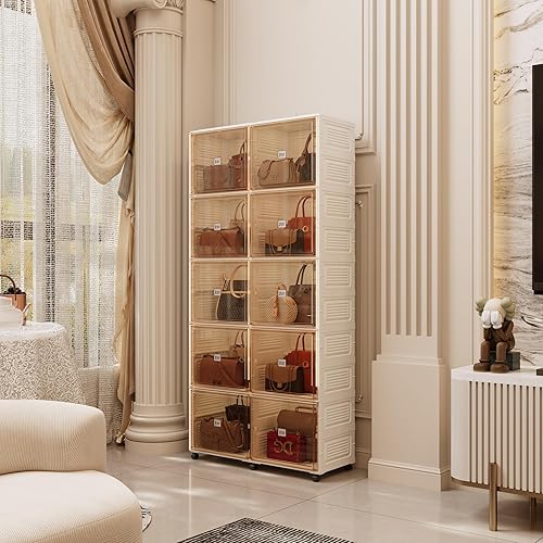 Miniatura 8 de Organizador de bolsas de plástico transparente para armario, cartera plegable y vitrina, organizador con bolsa magnética para puerta, para cartera