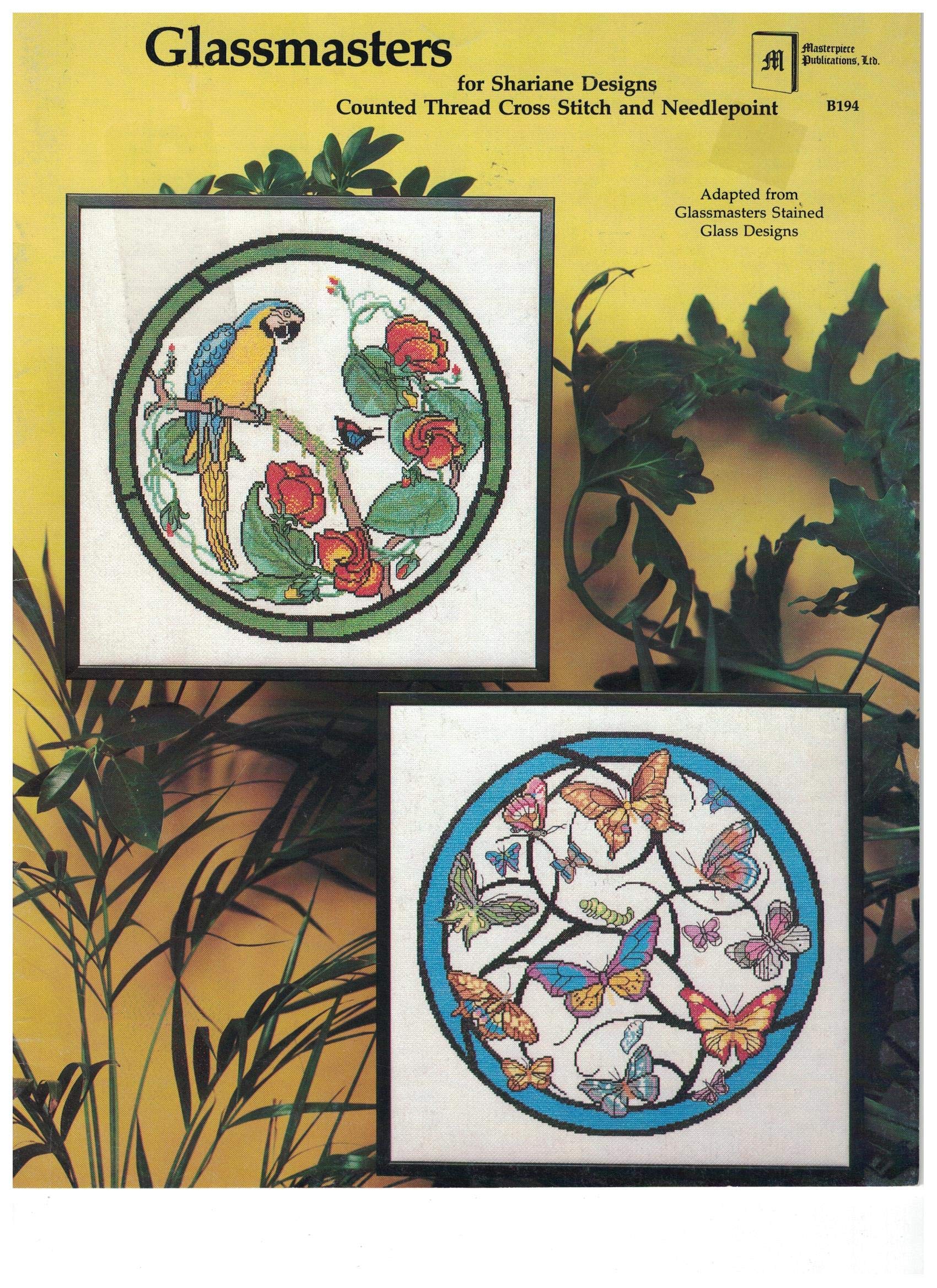 Szklarze do wzorów Shariane Counted Cross Threaded Cross Stitch and Needlepoint Adapted From Glassmasters Stained Glass Designs