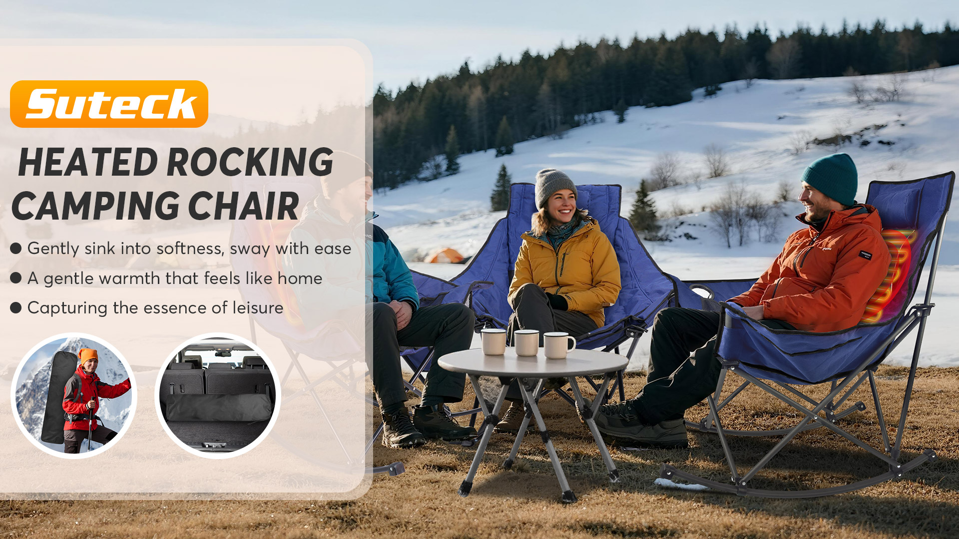 Amazon.com : Suteck Heated Rocking Camping Chair, Fully Thicker