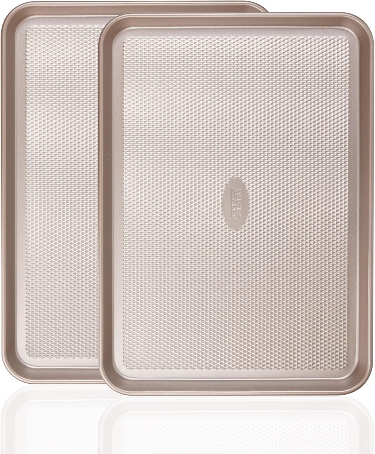 Baker’s Secret Baking Sheet Pan Set, 2x Cookie Sheets for Oven 13.8×10′, Diamond Texture Premium Air Flow Circulation, Baking Trays, Extra Thick 0.6mm Diamond Base PFOA, PFOS, PTFE and PFAS free Baker’s Secret Baking Sheet Pan Set, 2x Cookie Sheets for Oven 13.8×10′, Diamond Texture Premium Air Flow Circulation, Baking Trays, Extra Thick 0.6mm Diamond Base PFOA, PFOS, PTFE and PFAS free