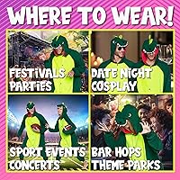 Vista 4 de Funziez! Mameluco de dinosaurio para adultos, disfraz de Halloween T-Rex, traje de cosplay de una pieza de dinosaurio de felpa para adultos, mujeres