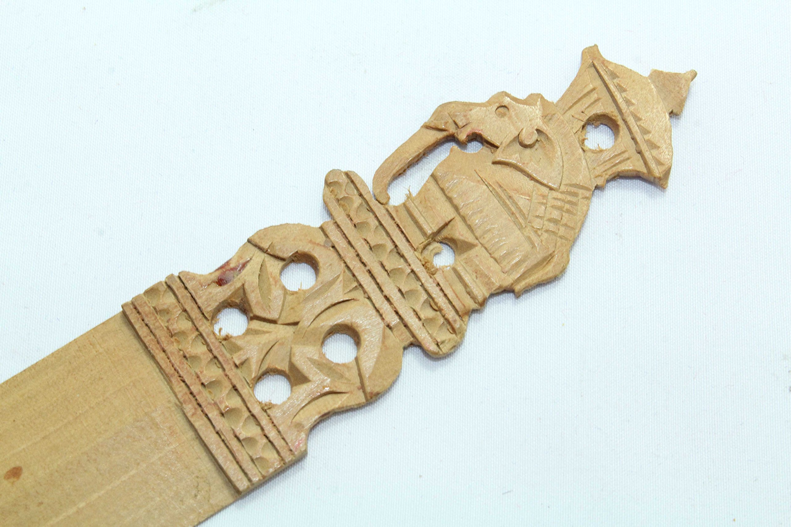 Rajasthan gems Ouvre-lettres en bois de santal fait à la main, figurine éléphant sur la poignée, 17,8 cm