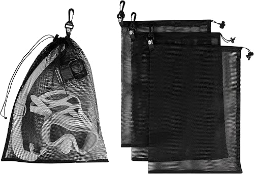 PALTERWEAR Bolsa de malla con cordón y gancho de clip - Juego de 4 (12 x 16 pulgadas)