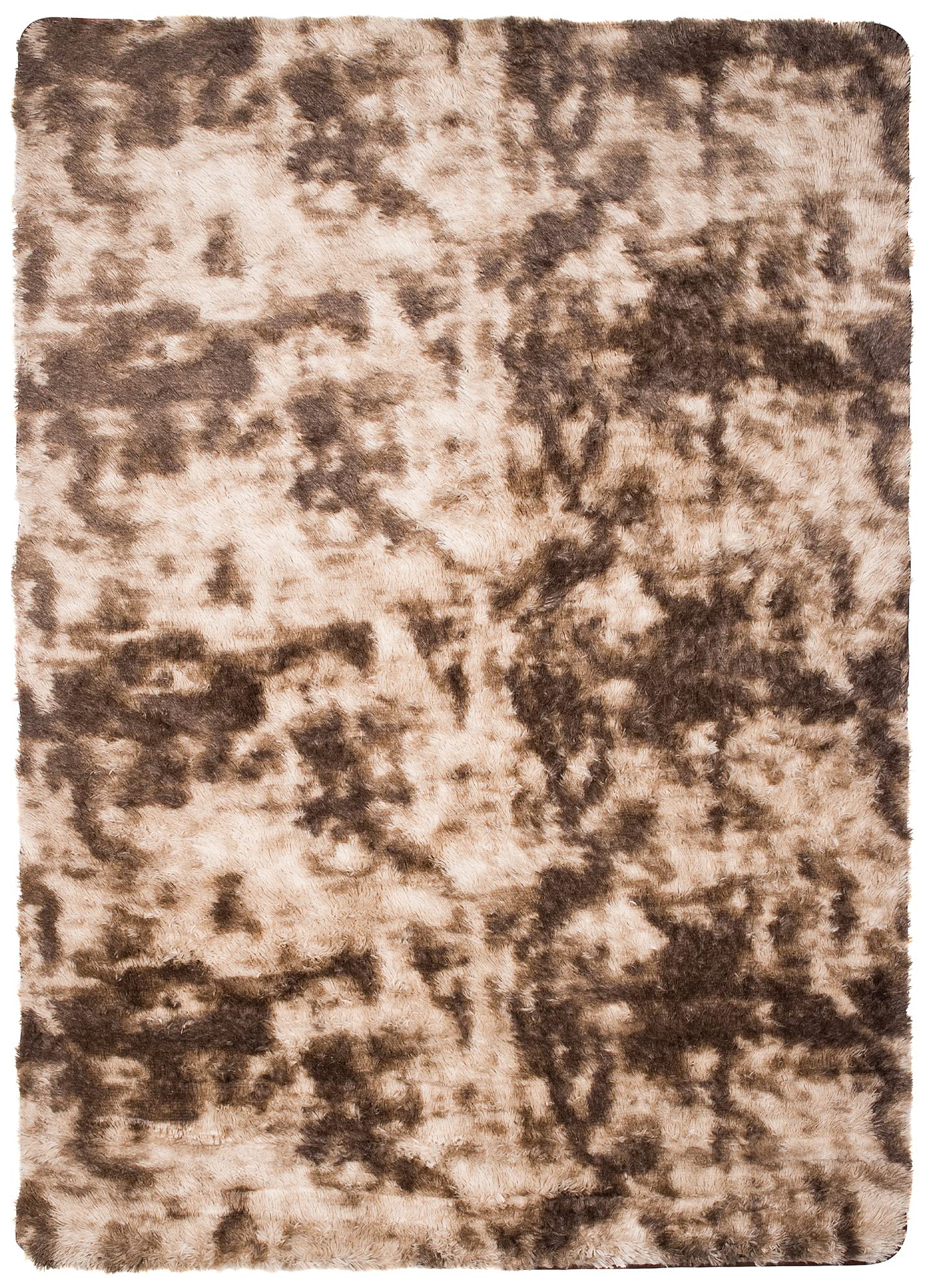 TAPISO Silk Dyed dywan antypoślizgowy, z krótkim włosiem, brązowy, piaskowy, farbowany, nowoczesny, abstrakcyjny, melanżowy, do salonu, sypialni, 160 x 230 cm