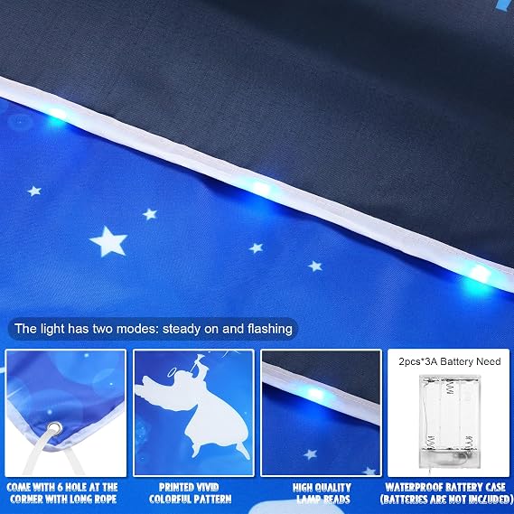 7x8 Ft Christmas Nativity Garage Door Cover Decorations with LED String Lights, Fabric Nativity Scene Holiday Door Banner Backdrop Photo Booth Background for Xmas Winter New Year Outdoor Decorations