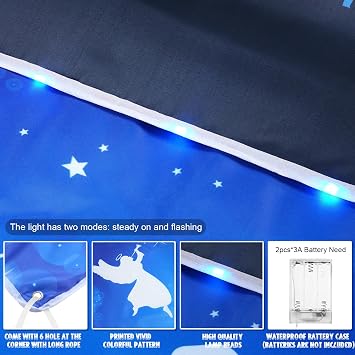7x8 Ft Christmas Nativity Garage Door Cover Decorations with LED String Lights, Fabric Nativity Scene Holiday Door Banner Backdrop Photo Booth Background for Xmas Winter New Year Outdoor Decorations