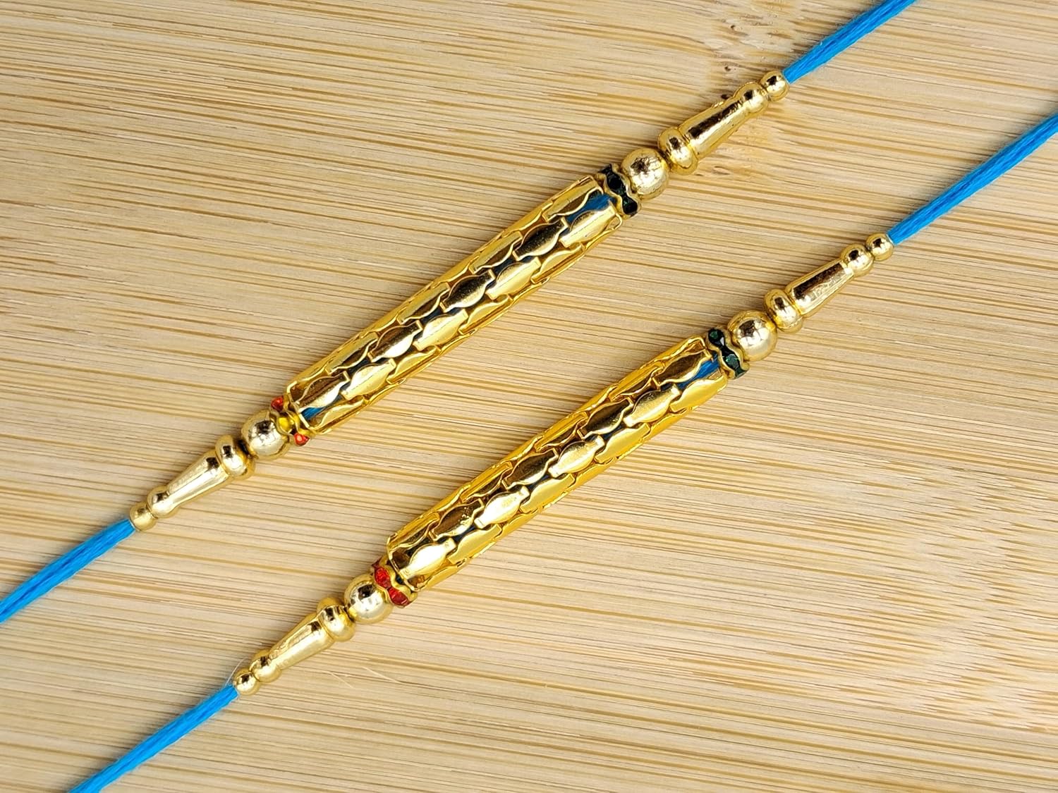 Rakhi, Bracelet Royal Golden & Multi Color beautiful bracelet, Diamond & Beads studded, Raksha Bandhan Rakhi Gift,Wrist bands for Brother, Siter and family, Set of 2