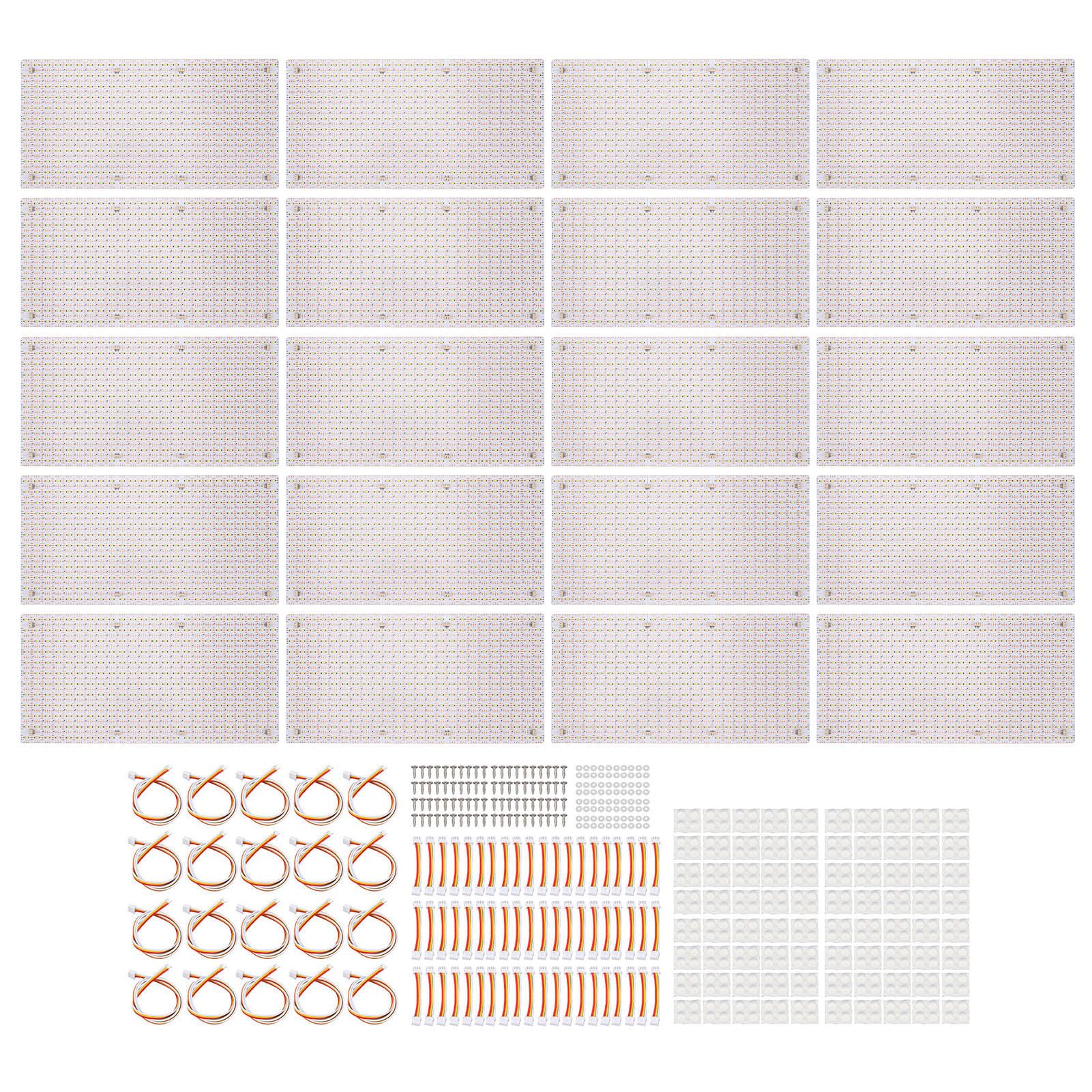Eujgoov Arkusz Podświetlenia LED, 576 Chipów LED z Ciepłym Białym światłem 2700 K i Zimnym Białym światłem 6000 K, Elastyczny Panel z możliwością Krojenia ze Złączami, do Podświetlania