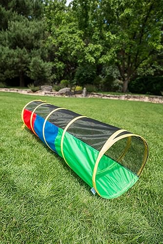 Vista 57 de Pacific Play Tents 41410 - Túnel de gateo Galaxy de 6 pies para niños con estrellas que brillan en la oscuridad Rojo, amarillo