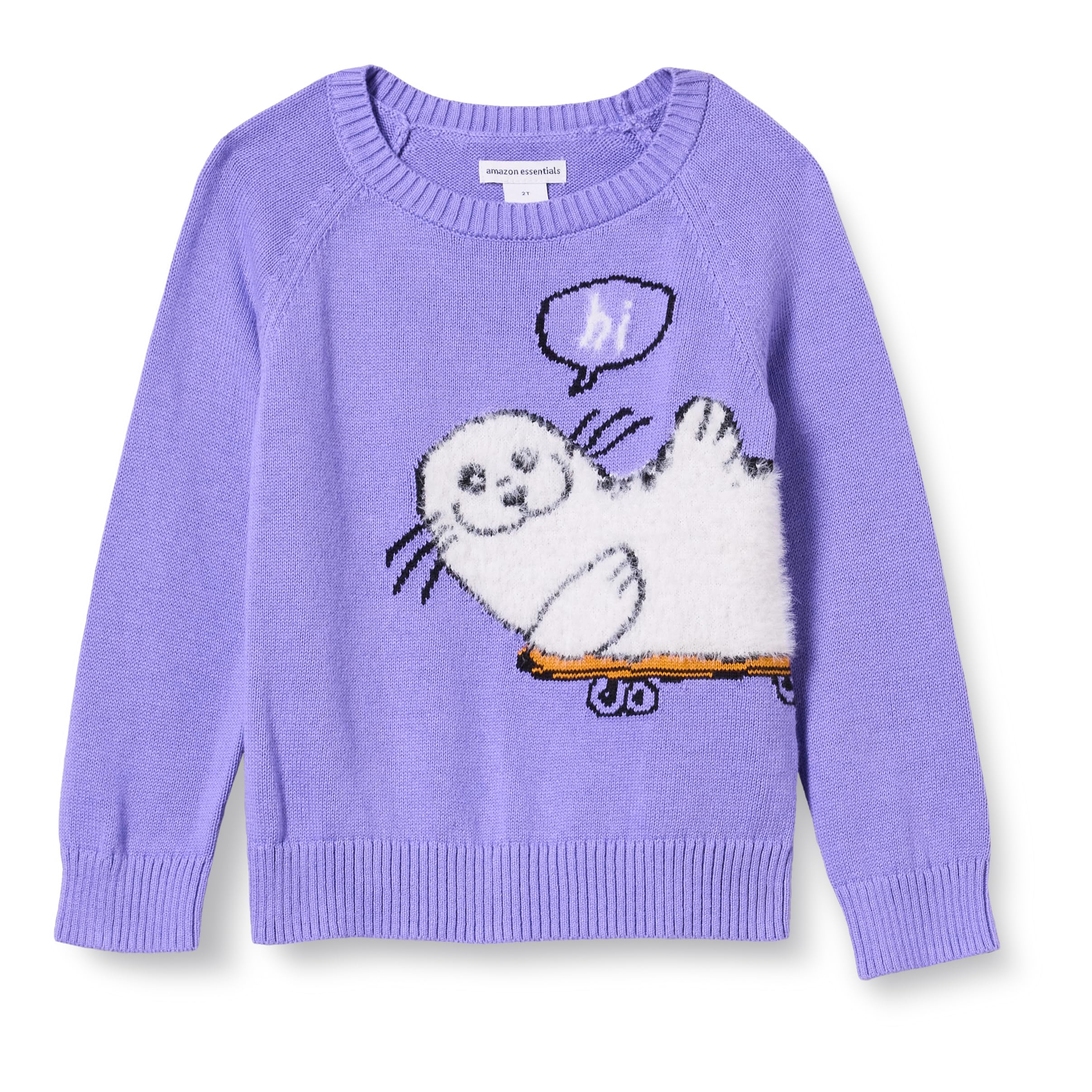Amazon Essentials Girls and Toddlers' Knitted Pullover Crewneck Sweater