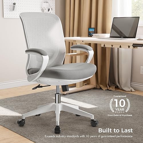 Miniatura 3 de EUREKA ERGONOMIC Armis Ergonomic Office Chair with Back Support Flip up Arms, Home Office Desk Chair for Space Saving, Breathable Backrest Mesh,