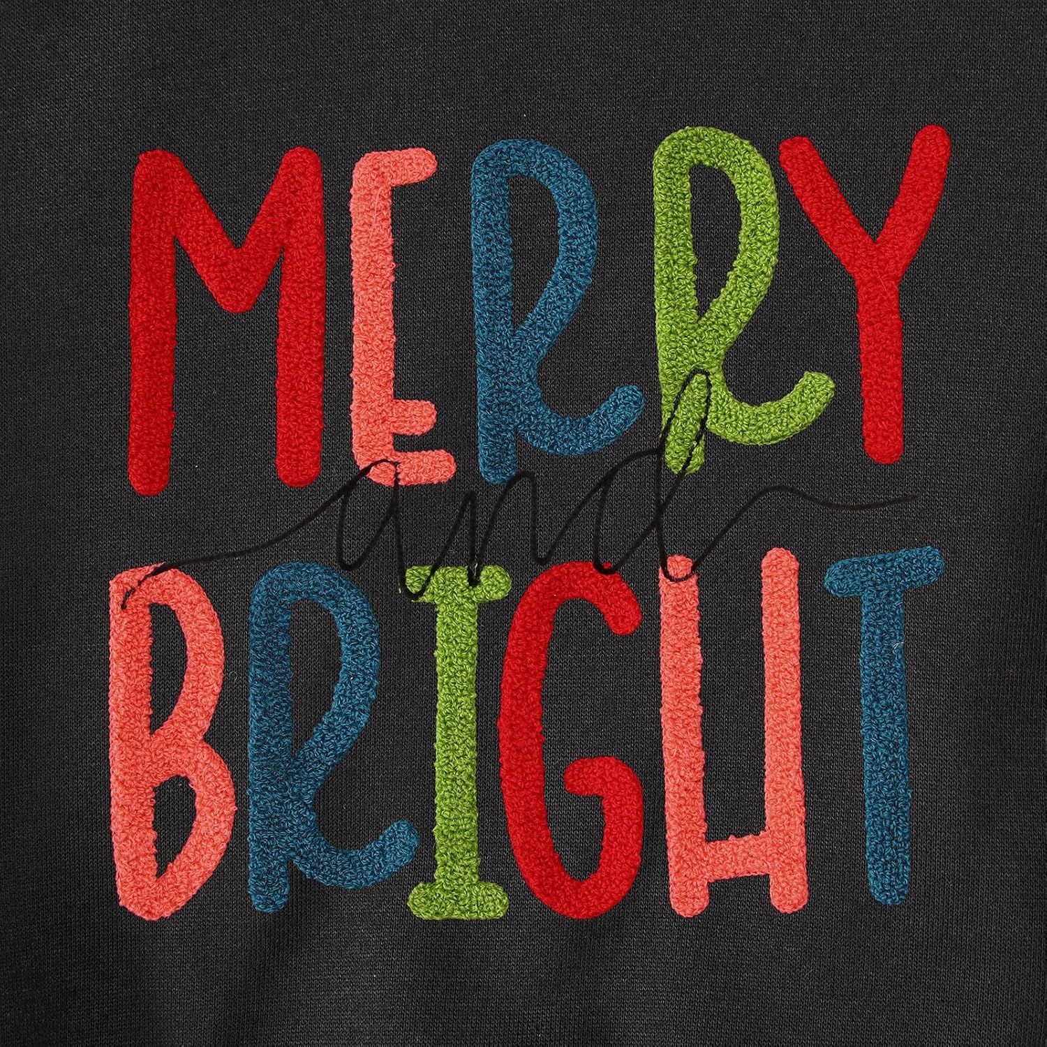 MODNTOGA Women's Merry and Bright Crewneck Sweatshirt Long Sleeve Merry Christmas Sweatshirt Retro Fall Winter Pullover Tops - Image 5