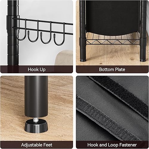 Miniatura 7 de GAOMON Cesta de lavandería, organizador multifuncional para lavandería, clasificador de lavandería con bolsas extraíbles y asas reforzadas, estante