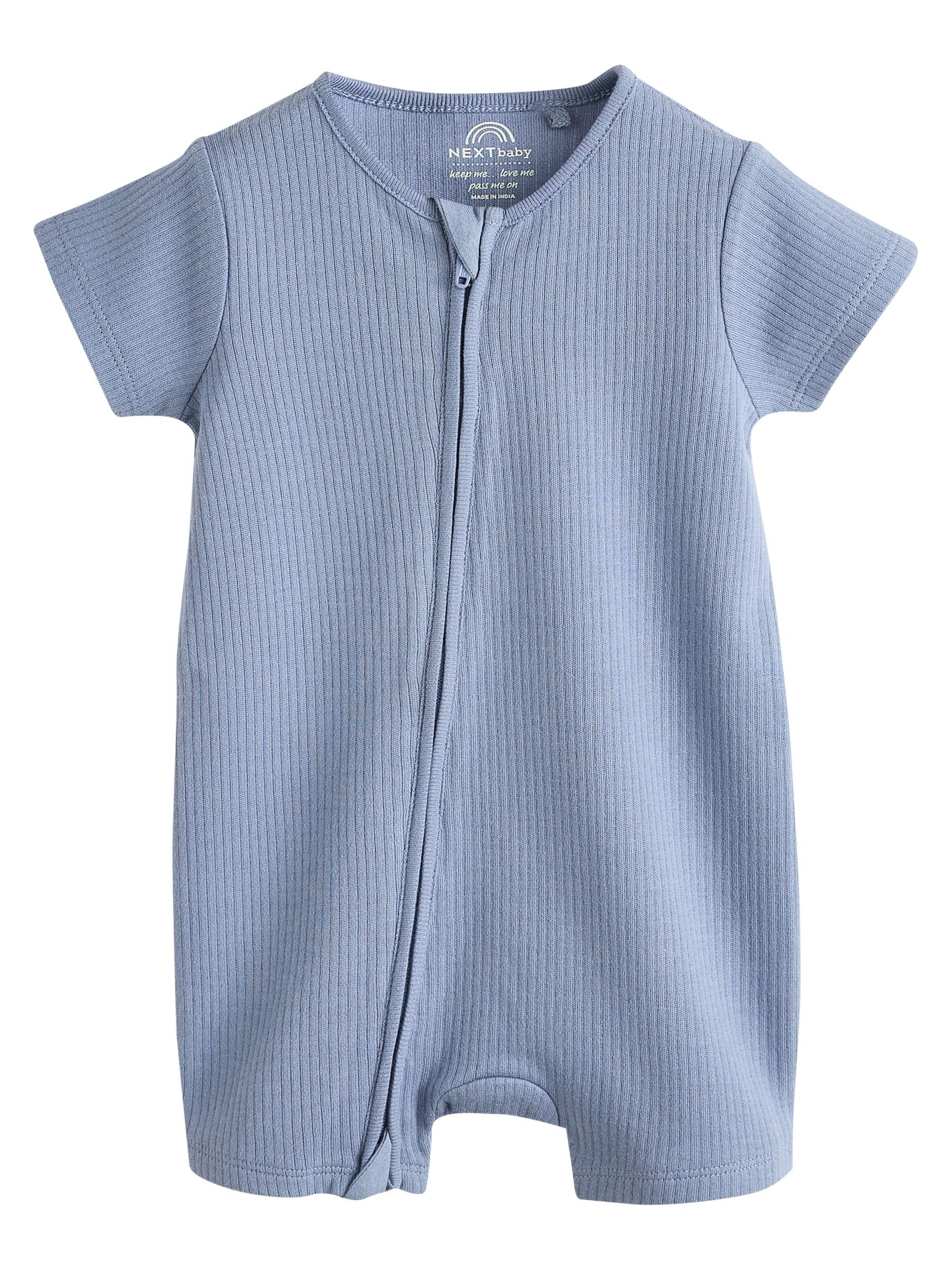 NEXT Bébé Barboteuse 100% coton avec fermeture zippée double sens pour bébé, lot de 3