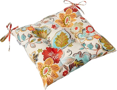 Almohada Pillow Perfect Alatriste para exterior e interior, color marfil y estampado floral