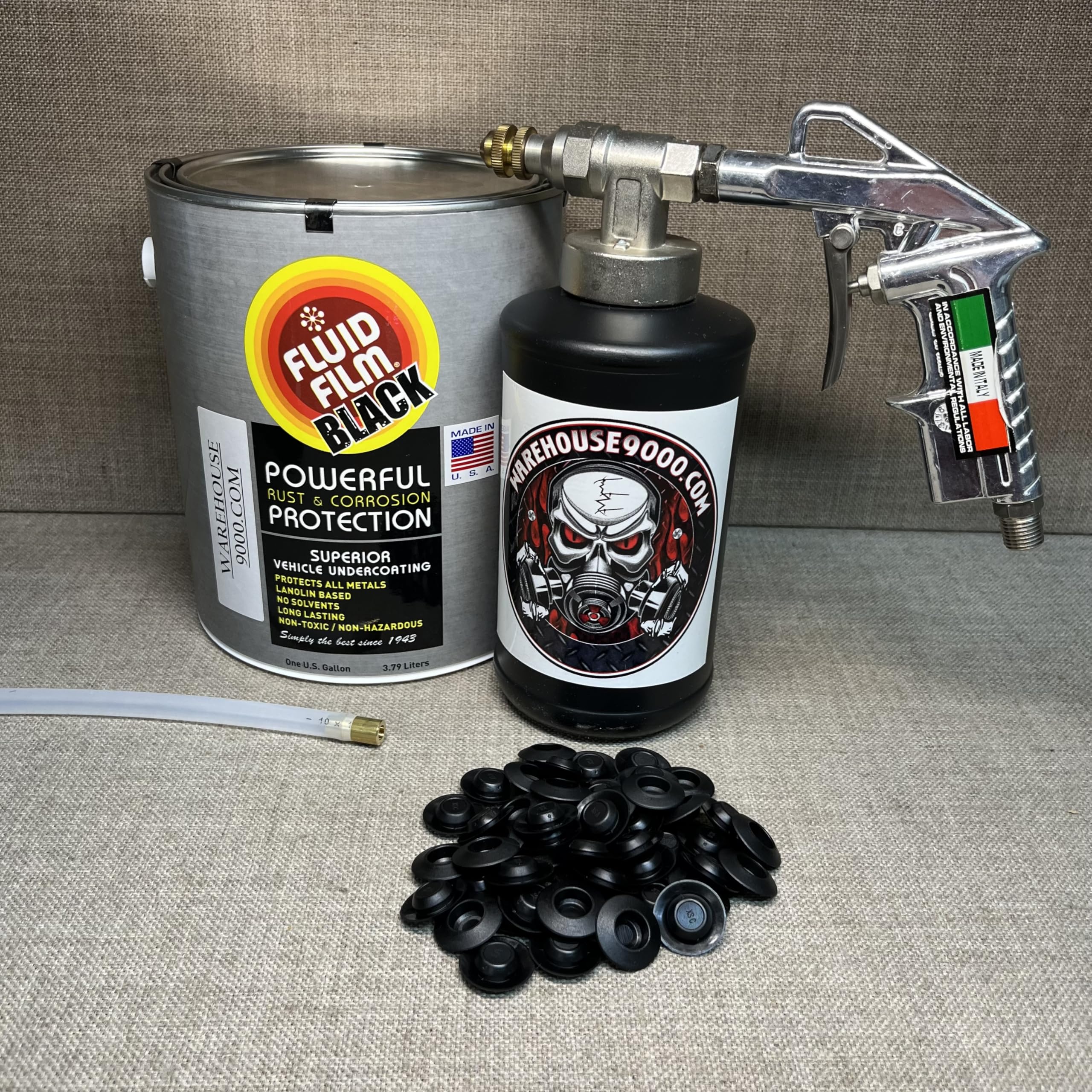Gallon Fluid Film Black, Pro Undercoating Spray Gun, 24