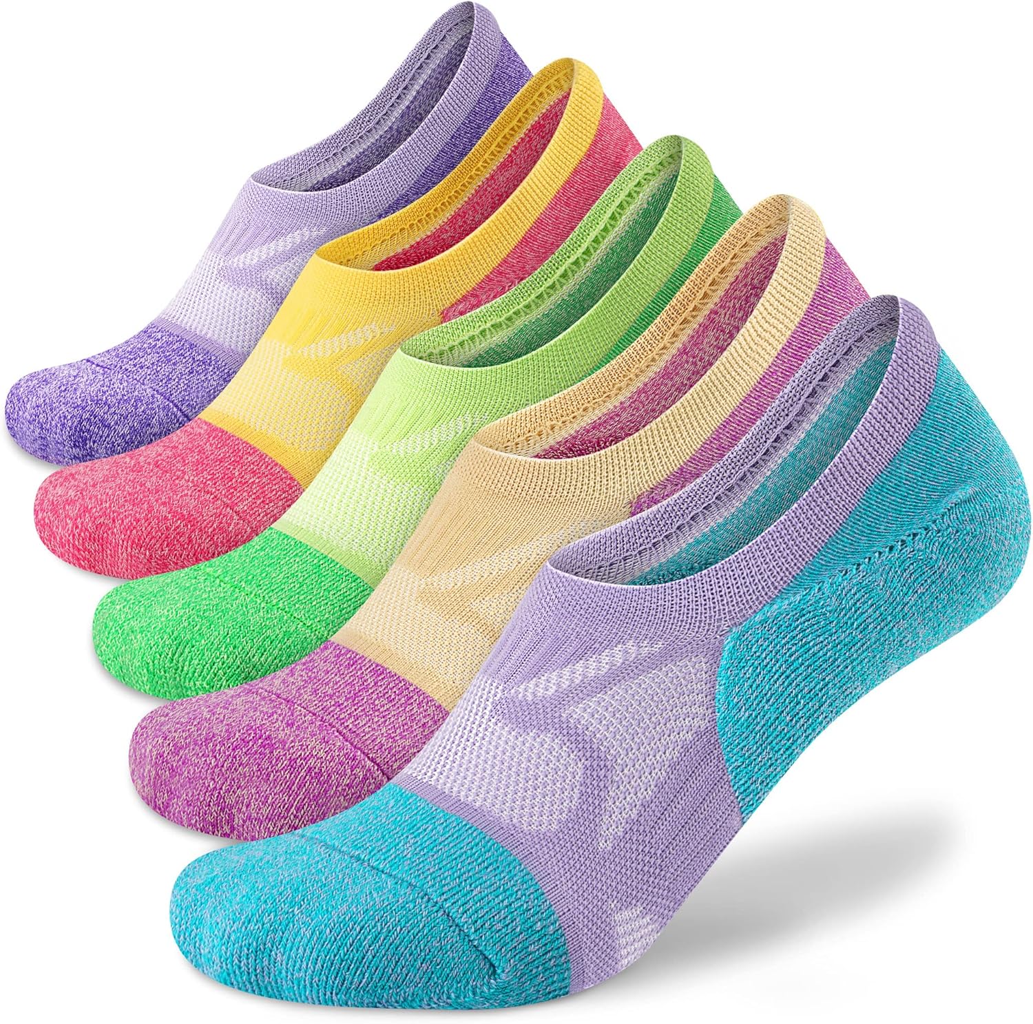 THATISHE Calcetines de compresión acolchados para mujer calcetines de tobillo de corte bajo 5 pares