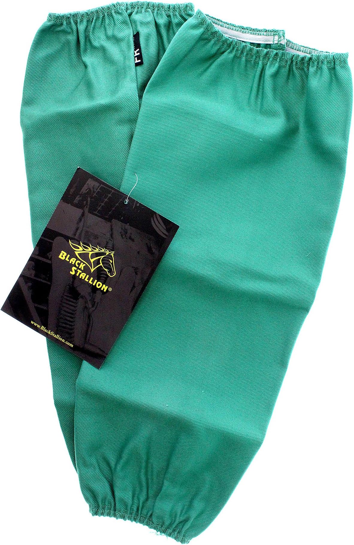 (F9-18S) Cotton Welding Sleeves, 9 oz Flame Resistant Treated Cotton, 18-Inch Length, Elastic Wrists & Biceps, Upper Arm Protection, One Size, Green
