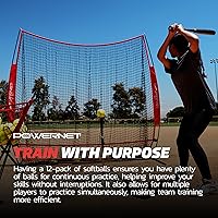 Vista 4 de PowerNet Softball Batting Practice Equipment - Bucket of 11" & 12" Softballs, Weighted & Flexi Balls, Crushers
