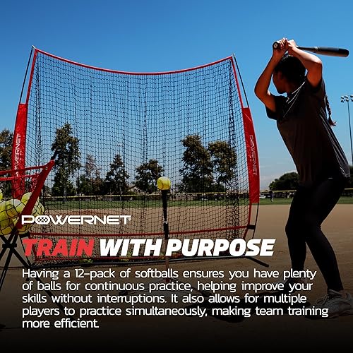Miniatura 4 de PowerNet Softball Batting Practice Equipment - Bucket of 11" & 12" Softballs, Weighted & Flexi Balls, Crushers