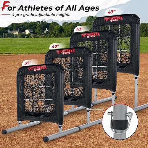 Miniatura 4 de Red de lanzamiento de béisbol y softbol de servicio pesado de 9 agujeros de estilo profesional con objetivo de zona de strike - Diseño portátil