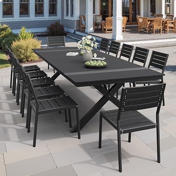Pellebant 13-Piece Outdoor Patio Dining Table Set for 12 Person