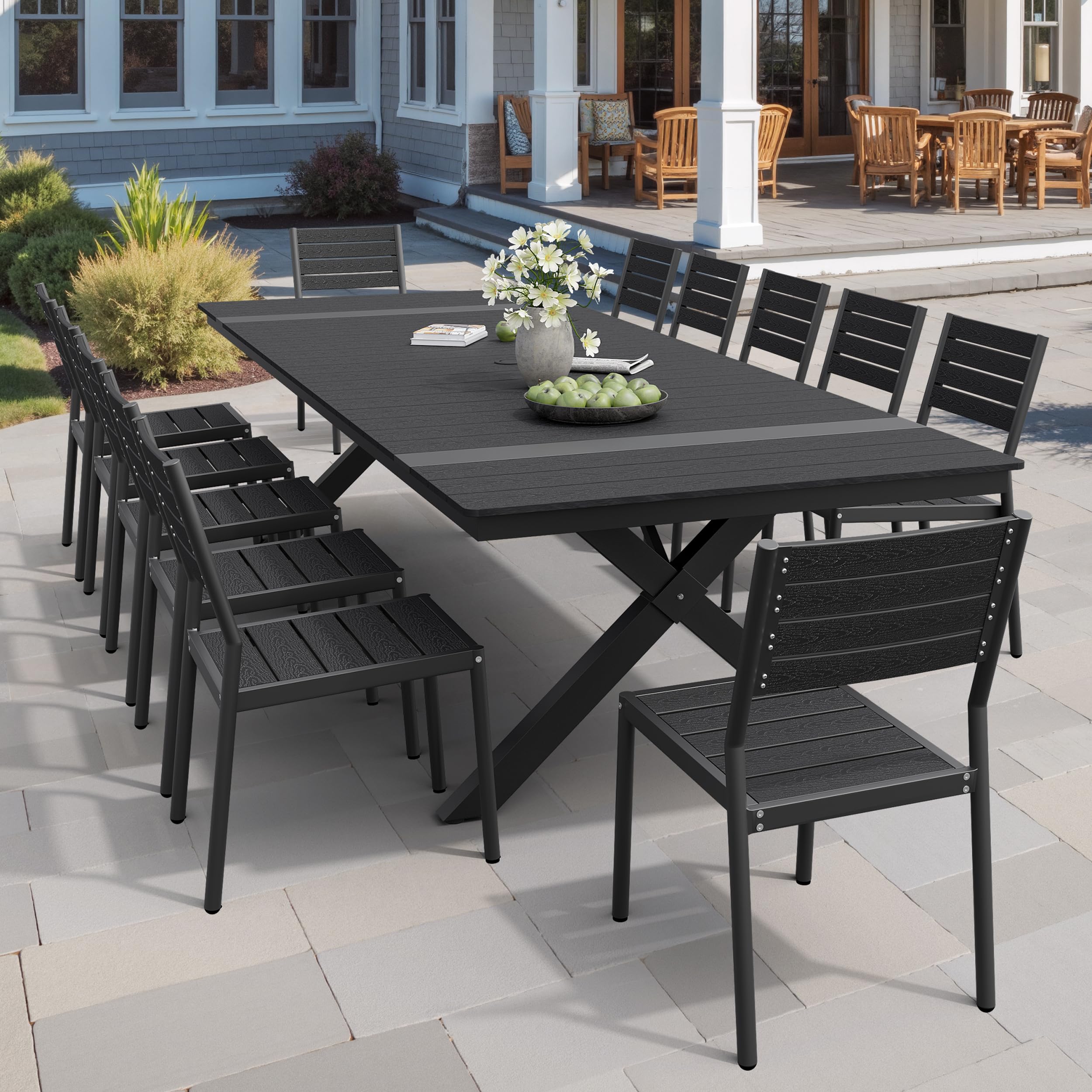 Pellebant 13-Piece Outdoor Set with Stackable Chairs