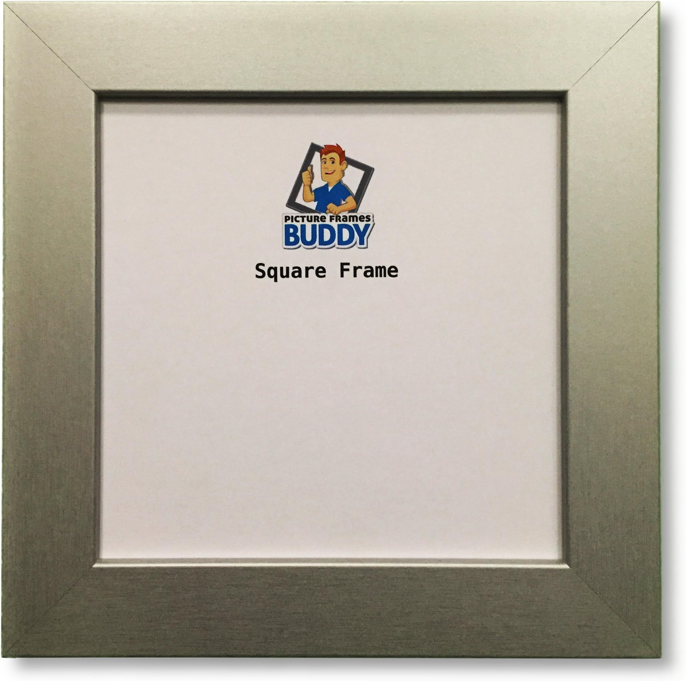 pictures direct Silver Square Photo Frames Fits Image Sizes 5"x5" 6"x6" 8"x8" 9"x9" 10"x10" 12"x12" 16"x16" 18"x18" 20"x20" 24"x24"