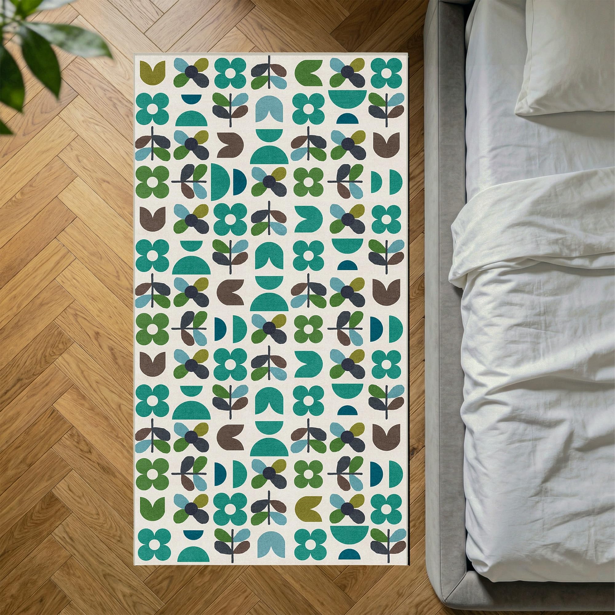 Decoranddecor Modern Kitchen Rug 80x150cm Washable Bedroom Non-Slip
