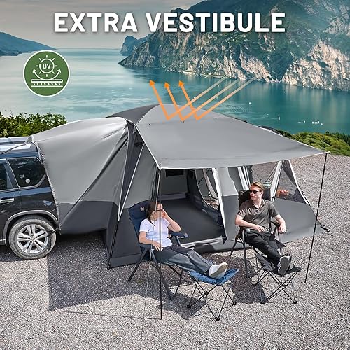 Miniatura 3 de TIMBER RIDGE 5-9 Person SUV Tent with Screen Porch and Awning for Family Camping, Weather Resistant and Portable Van or Car Tent, Includes Rainfly