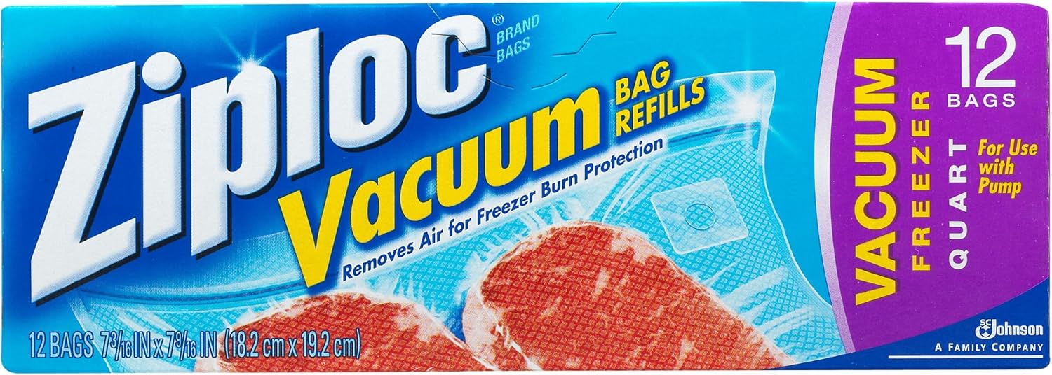 Ziploc Vacuum Bags (Pack of 12), Quart, 12Count Hogar