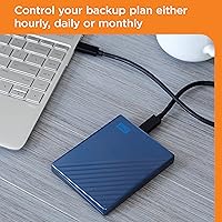 Vista 4 de WD 2TB My Passport Ultra, Azul, Disco Duro Externo Portátil, software de respaldo con defensa contra ransomware y protección por contraseña, USB-C