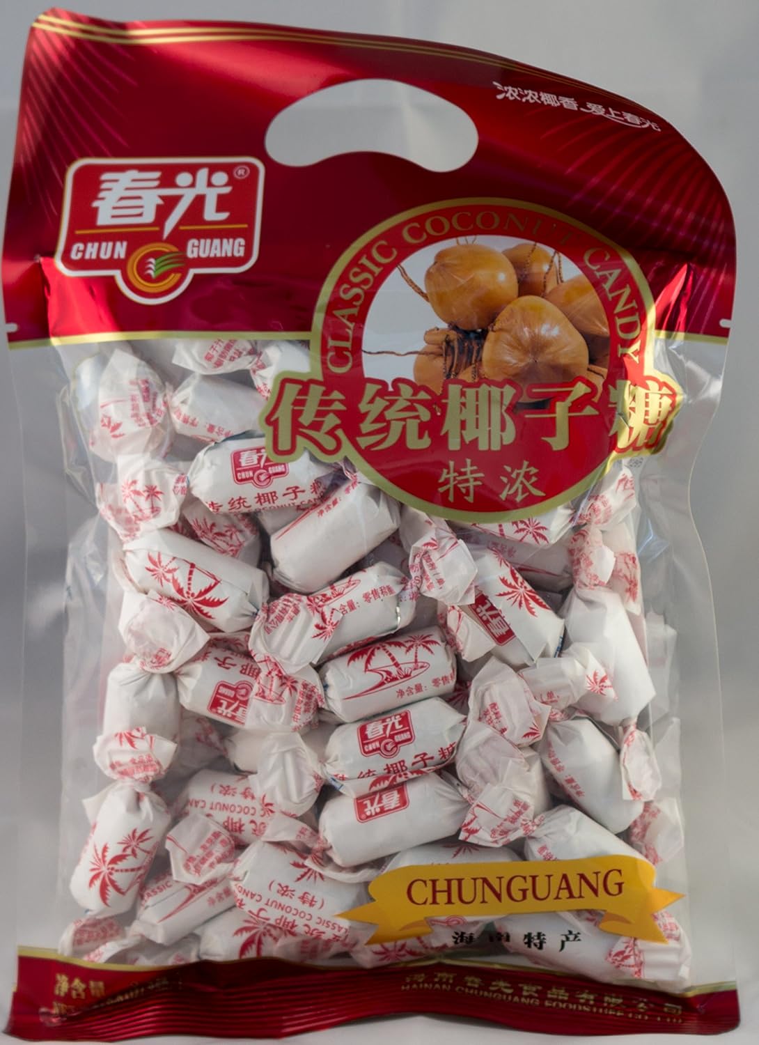 Chun Guang Classic Creamy Coconut Candy - 250g Barrel-Shaped Hard Candy, 36 Individually Wrapped Pieces from China