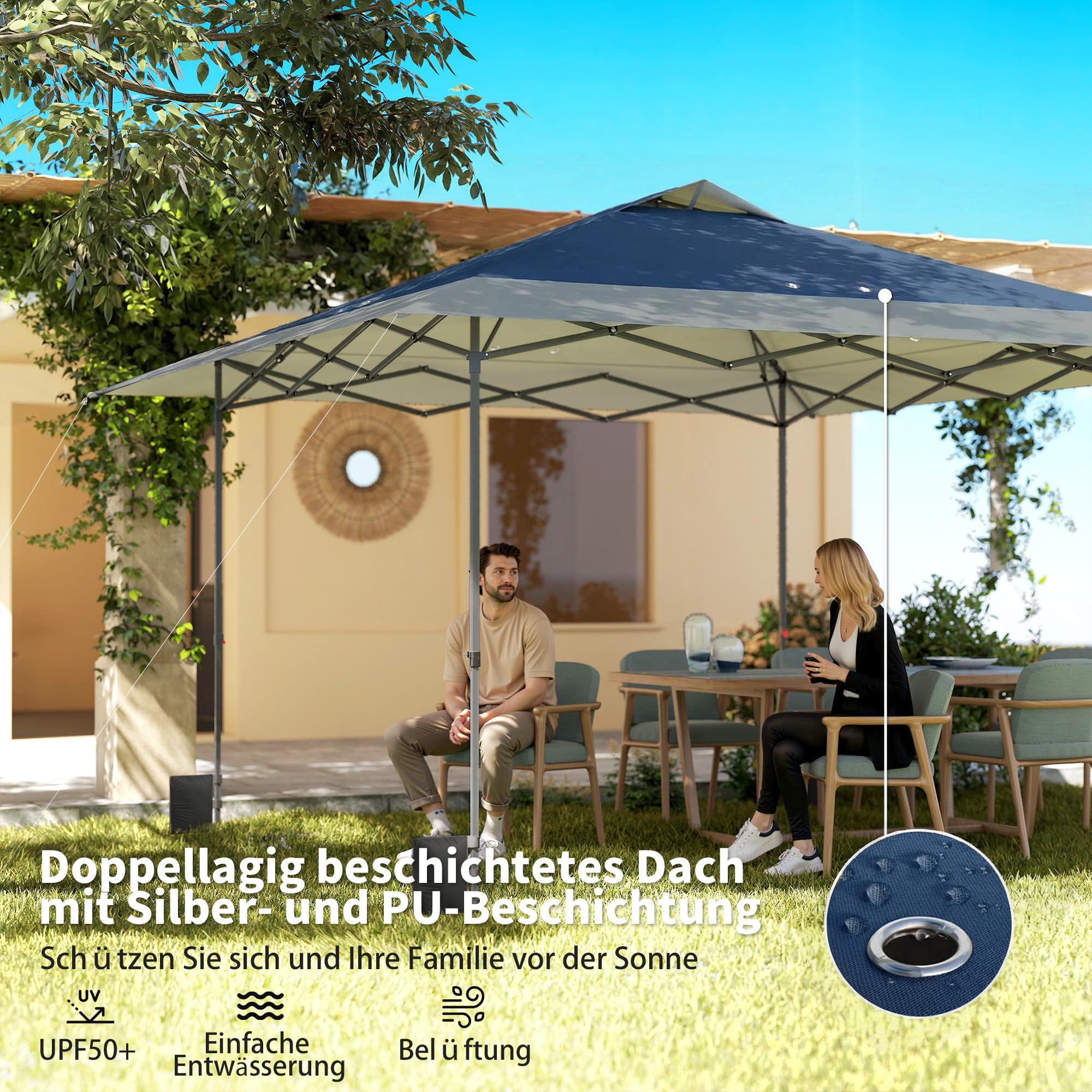 Outsunny Pawilon ok. 4x4m Wodoodporny Zimoodporny Pop-up składany